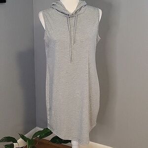 Shein Gray Sleeveless Dress Hoodie Beach Pool Coverup - Size XL or 12